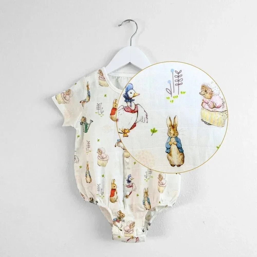 NWT Adorable Peter Rabbit Short Sleeve Baby Romper Onesie One-Piece 9-12M